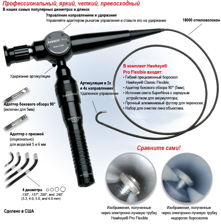 Гибкие бороскопы Hawkeye® Pro Flexible